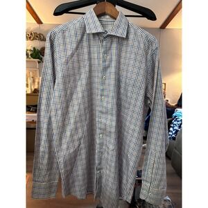 Peter Millar Mens Large Plaid Button Down Long Sleeve Dress Shirt